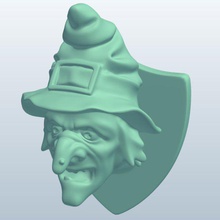 witch head mount v1 decorations printable lowpoly 3d print model - Mito3D