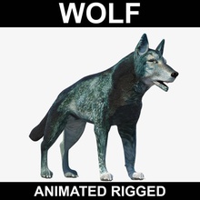 wolf animated rigged 3d 3dguild animal canine cartoon creatures dog mammal model prints ready realistic rig vray 3d print model - Mito3D