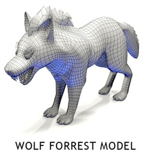 wolf forest toon 3d anatomy animal beast canine character cinema creatures dog doggy fear fierce game model monster ready unjosnav 3d print model - Mito3D