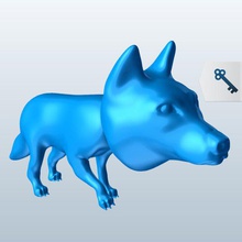 lupo v1 animali stampabile lowpoly 3d print model - Mito3D