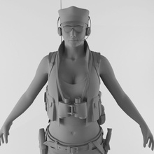 kadın keskin nişancı anatomi ordu bikini vücut karakter kıyafetler detay şekil kız saç baş insan Bayan askeri model çıplak insanlar gerçekçi seksi xxxgaurangaxxx zbrush 3d print model - Mito3D