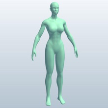womanneutral v5 donna naturale persone stampabile lowpoly 3d print model - Mito3D