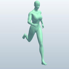 womanrunning v3 woman running people printable lowpoly 3d print model - Mito3D