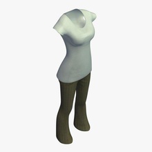 womansworkcasual v2 womans casual work clothes apparel printable lowpoly 3d print model - Mito3D