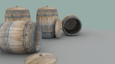 wood barrel props medium poly furniture 3d print model - Mito3D