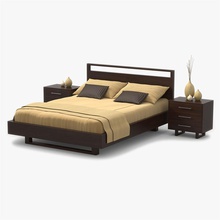 letto in legno di noce la camera da sul comodino arredamento mobili modello rasoio x tabella vray il 3d print model - Mito3D