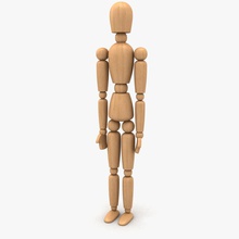 wood mannequin anatomy body character doll dummy dumy figure figurine guys human levking male man model person puppet rig toy vray 3d print model - Mito3D