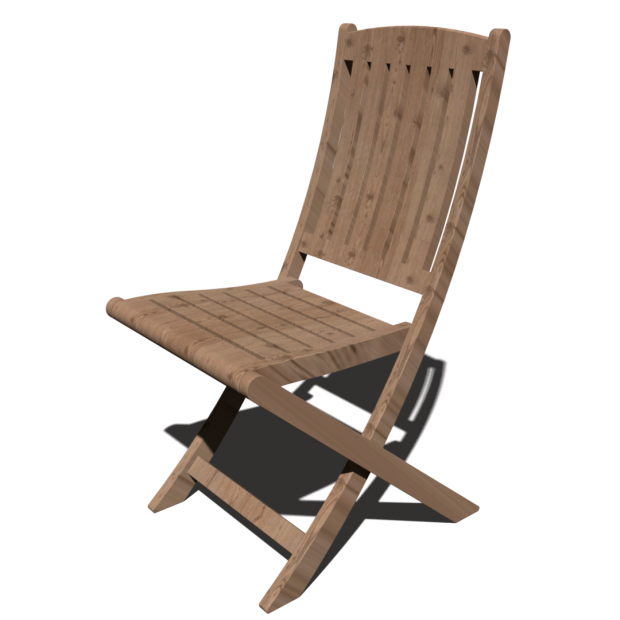 sedia di legno in la all'aperto chaise mobili 3D print model - Mito3D