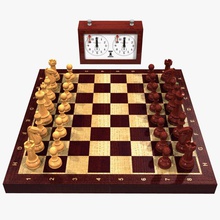 wooden chess set bishop board check chessboard game horse king knight mate model pawn queen rook sport table triduza wood 3d print model - Mito3D