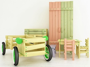 ahşap çocuk mobilya bebek araba sandalye toplama Komodin dolap mobilyalar el yapımı homeworld iç malzeme model modern oda tablo doku oyuncak V-ray'in 3d print model - Mito3D