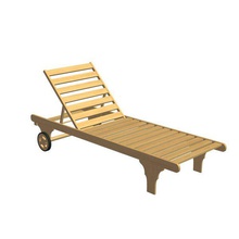 wooden lawn chair v2 furniture printable lowpoly 3d print model - Mito3D
