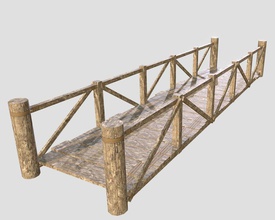 wooden modular bridge lowpoly ancient architecture game island lake lower model old poly ready river sky vartanyan 3d print model - Mito3D
