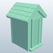 wooden outhouse v3 1940s buildings printable lowpoly 3d print model - Mito3D