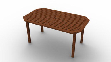 wooden table 3 skins wood outdoor furniture 3d print model - Mito3D