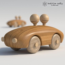 wooden toy couple car cartoon character coupling female figure love male model parts photo photoreal photorealistic real realistic robot series set vertexhouse wood 3d print model - Mito3D