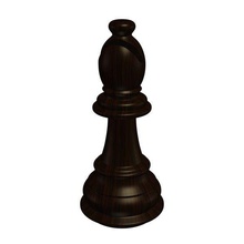 woodenchessbishopsideb v2 wooden chess bishop black toys printable lowpoly 3d print model - Mito3D