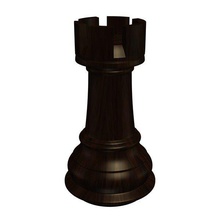 woodenchessrooksideb v2 wooden chess rook black toys printable lowpoly 3d print model - Mito3D