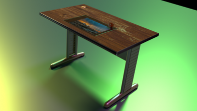 bureau de travail table en bois place comuter le mobilier surface 3d print model - Mito3D