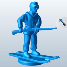 a guerra de mundo 2 esqui soldado v1 ii pessoas printable lowpoly 3d print model - Mito3D