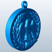 wreath eagle inside v1 military medal apparel printable lowpoly 3d print model - Mito3D