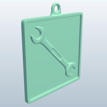 wrench v1 key fob items printable lowpoly 3d print model - Mito3D
