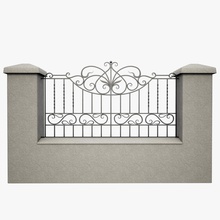 recinzione in ferro battuto 3 architettura cast despecher elementi ingresso esterno recinto forge gateway il metallo modello ornamentali street 3d print model - Mito3D