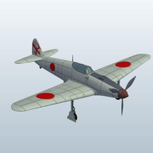 aereo della seconda guerra mondiale il giappone kawasaki ki61 v1 la piano aeromobili stampabile lowpoly 3d print model - Mito3D