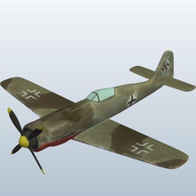 wwii planegermany fockewulf fw 190 v1 plane germany aircraft printable lowpoly focke-wulf ta 152 h 3d print model - Mito3D