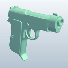 wwii semiauto pistolitaly v1 italian pistol weapons armor printable lowpoly 3d print model - Mito3D