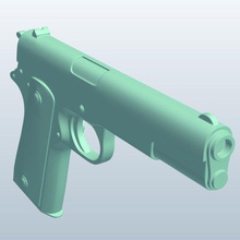 wwii semiauto pistolusa v1 american pistol weapons armor printable lowpoly 3d print model - Mito3D