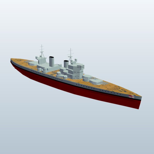 İkinci Dünya Savaşı gemi İngiltere Kralı george v sınıfı savaş gemisi v1 Kral sınıf battleship gemiler yazdırılabilir lowpoly 3D print model - Mito3D