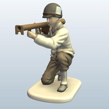 wwii soldier bazuca v1 a segunda guerra mundial soldado pessoas printable lowpoly 3d print model - Mito3D
