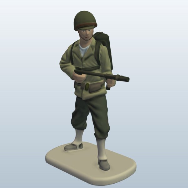 wwii soldier flame thrower v1 people printable lowpoly 3D print model - Mito3D