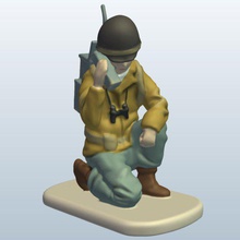 wwii soldier radio pack v1 people printable lowpoly 3d print model - Mito3D