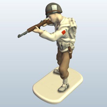 wwii soldier rifle v1 a segunda guerra mundial soldado pessoas printable lowpoly 3d print model - Mito3D