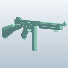wwii Maschinenpistole gunusa v1 american submachine gun Waffen Rüstung den zweiten Weltkrieg bedruckbar ist lowpoly Waffen, 3d print model - Mito3D