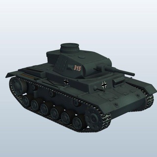 Guerra Mundial tanque Alemania blindado iii v1 armas armadura imprimible lowpoly 3d print model - Mito3D
