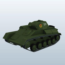 a segunda guerra mundial tanque união soviética t70 v1 armas armadura printable lowpoly de 3d print model - Mito3D