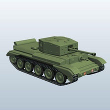 wwii Panzer Vereinigtes Königreich Cromwell v1 Waffen Rüstung druckbar Lowpoly 3d print model - Mito3D
