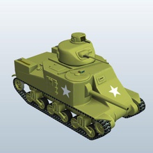 wwii tank us m3 v1 weapons armor printable lowpoly 3d print model - Mito3D