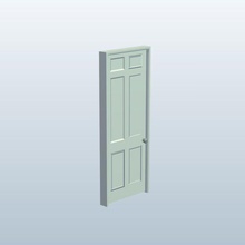 x96 6 panel doorwhite v1 36x96 kapı beyaz mimarlık yazdırılabilir lowpoly 3d print model - Mito3D