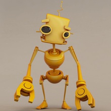 yellow robot puppet alien android biped cartoon character detail game gold human humanoid lower man metal model monster people poly ready rig sci fi sexy vasko98 3d print model - Mito3D