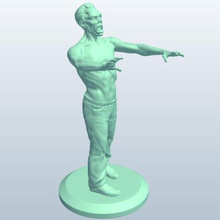 zombie brazos extendidos rigidez en las piernas v1 de los línea recta a cabo rígido mítico criaturas imprimible lowpoly míticas 3d print model - Mito3D