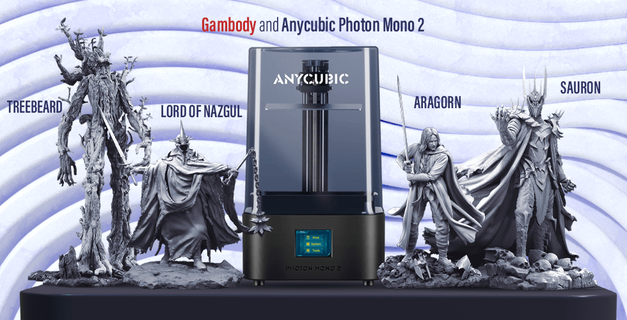 anycubic Photon Mono 2 3d Drucker + Sauron Aragorn Herr Nazgul Baumbart gambody collaboration bundles resin printer mono photon 3d print model - Mito3D