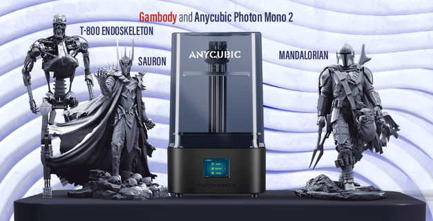 anycubic fóton mono 2 3d impressora + Sauron mandaloriano t 800 gambody collaboration bundles resin printer photon 3d print model - Mito3D