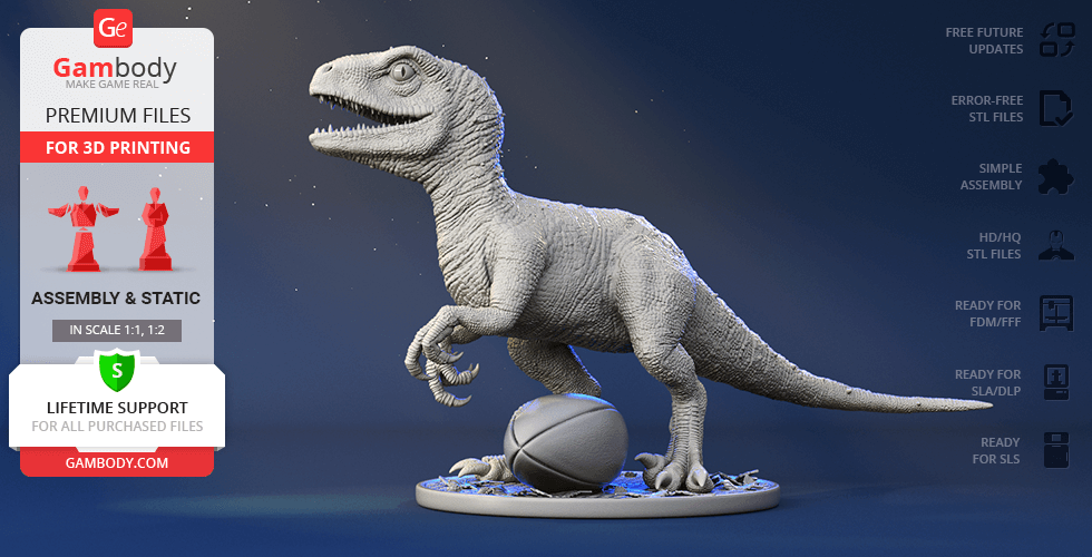 Baby Blau 3d Drucken Figur Versammlung Velociraptor Dino Dinosaurier Raubvogel jurassisch Welt Park Owen grady gefallen Königreich Film lebensgroß 3D print model - Mito3D