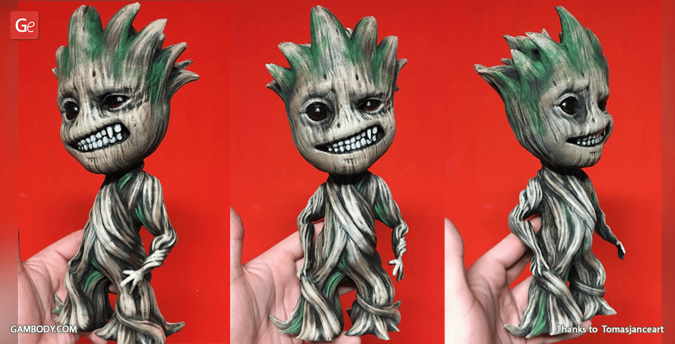 baby groot stampa 3d figurina assemblea groot, modello di stampa, avengers, 3d, stampabile, file stl, per la guardiani della galassia, il nuovo film, film marvel, spazio, eroi, avangers, marvel comics, figurine, in miniatura, modello, figura, dei stl 3D print model - Mito3D