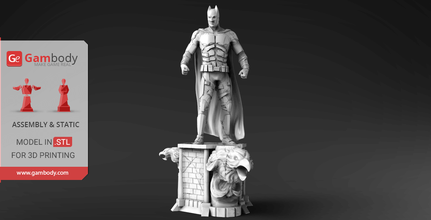 batman 3d-Druck-Miniatur-Baugruppe batman, 3d-Miniatur, 3d-batman Modell, dc, dc comics, league of justice, dc-held, Film, 3d-Modell, 3d download, 3D-Figur, Verteidiger von gotham, comics 3d print model - Mito3D