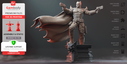batman Thomas Wayne 3d impressão estatueta montagem homem Morcego inflamação Linha botão Gotham cidade Vigilância dc histórias quadrinhos justiça liga Estendido 3d print model - Mito3D