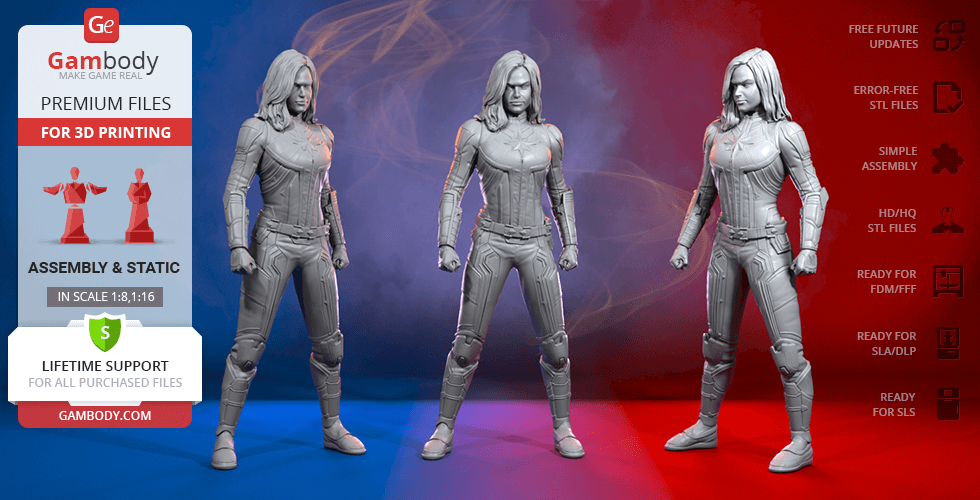 carol danvers 3d-Druck-Figur Montage captain marvel-Film, danvers, avengers, vers -, ace Auto-Ell, marvel, Helden, Comic, Film, neue Universum, woman, marvel-Figur marvel-Modell, marvel Miniatur, 3d Druck, stl-Dateien, comics 3D print model - Mito3D